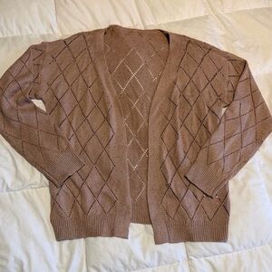 Women's Brown Diamond Knit Sweater